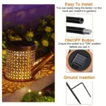 Retro Metal Solar Lantern – Waterproof Hanging LED Fairy Light for Garden - Image 5