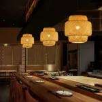 Hand-Woven Rattan Pendant Light – Bamboo Lantern LED Hanging Fixture - Image 2