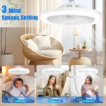 LED Ceiling Fan Chandelier – 30W, Dimmable Light, Remote Control, Bedroom - Image 2