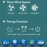 LED Ceiling Fan Chandelier – 30W, Dimmable Light, Remote Control, Bedroom - Image 4