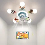Nordic Cartoon LED Ceiling Fan Light – Children’s Bedroom Boys & Girls