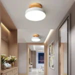 Nordic Ceiling Light – Wood Round Lamp for Dining, Study & Bathroom - Image 2