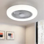 Bedroom Smart Ceiling Fan – 52cm Invisible Blades, Remote LED Light