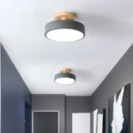 Nordic Ceiling Light – Wood Round Lamp for Dining, Study & Bathroom - Image 3