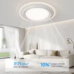 Modern Bladeless LED Ceiling Fan – Remote Control, 6-Speed, Bedroom Lamp - Image 3