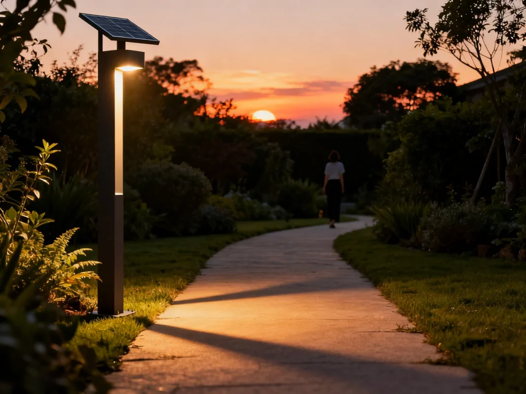 solar lamp and post