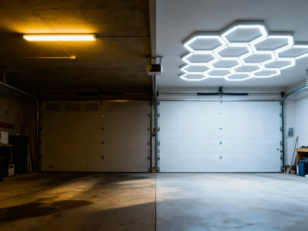 honeycomb lights garage