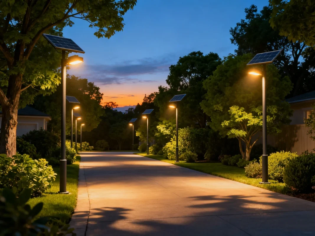 solar outdoor pole lights