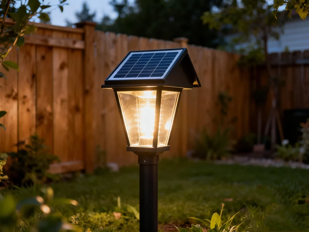 solar lamp and post