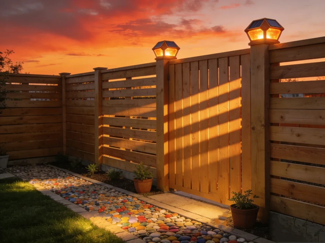 fences with solar lights