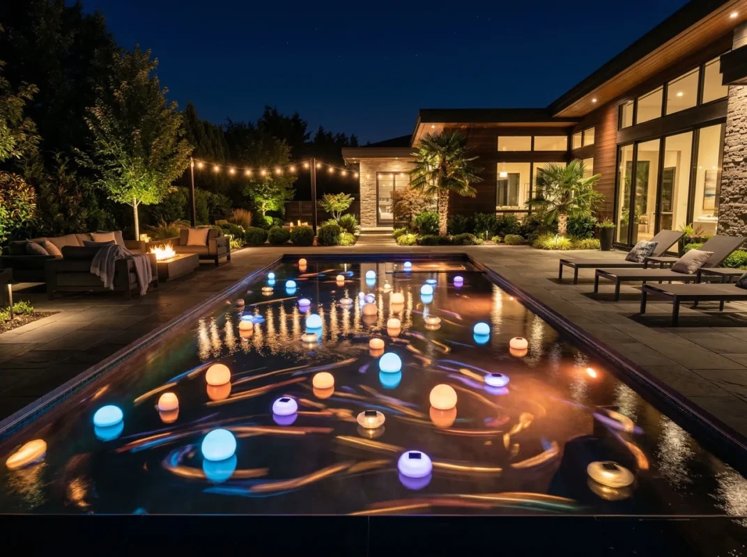 floating solar pool lights