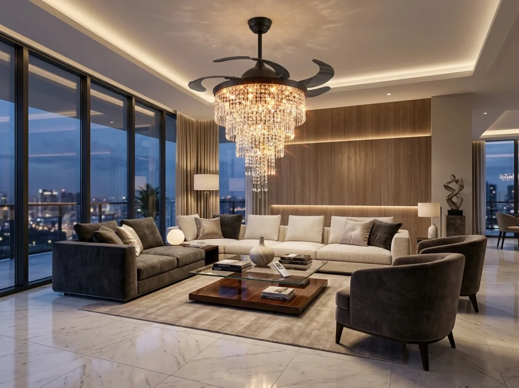 crystal fandelier with remote