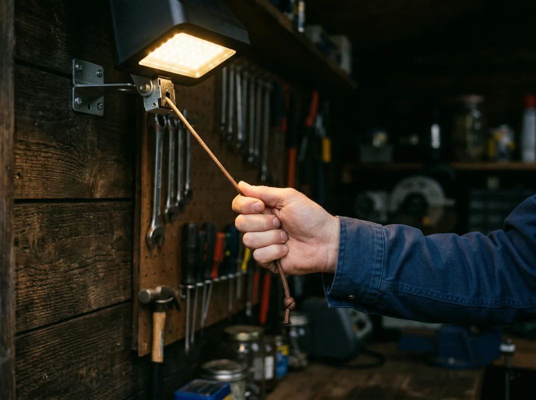 solar shed light with pull cord