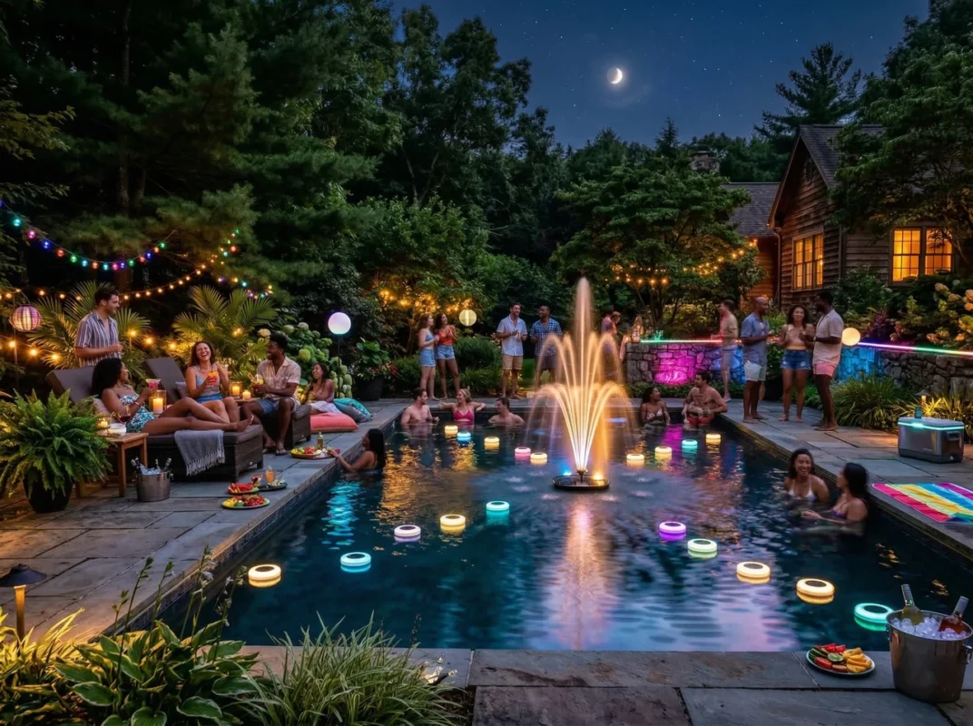 inflatable pool lights solar