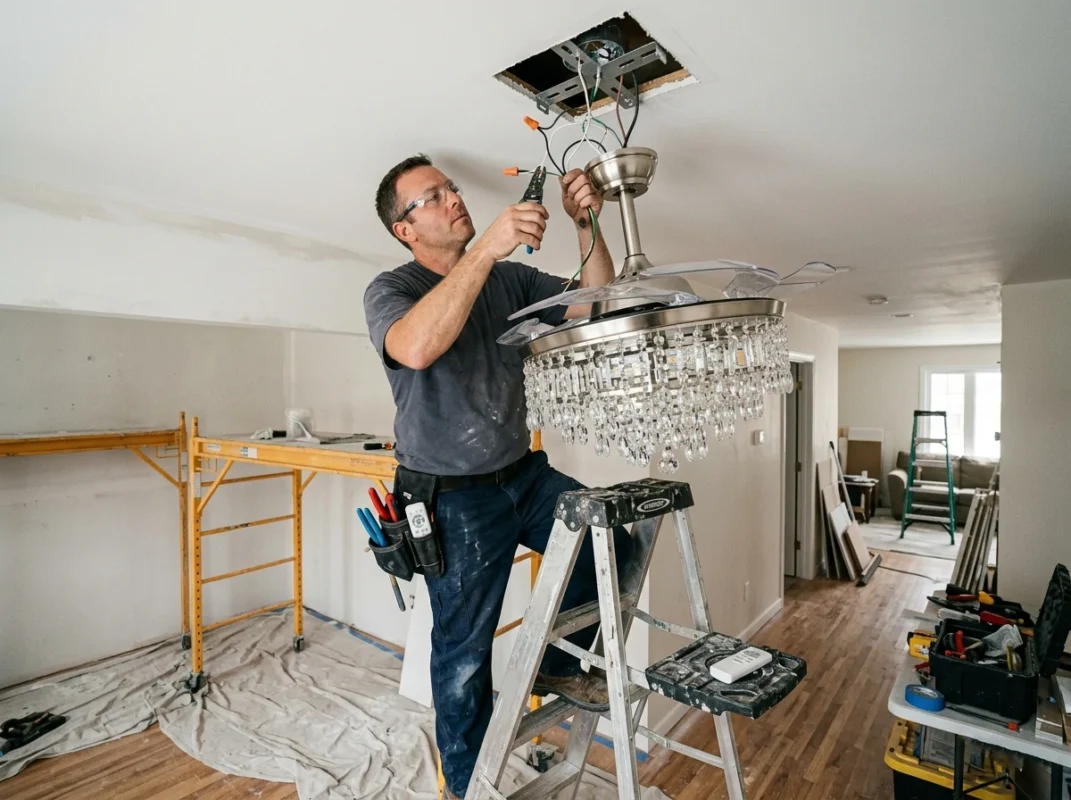 modern crystal fan light