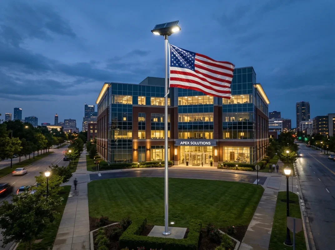 waterproof flagpole light solar